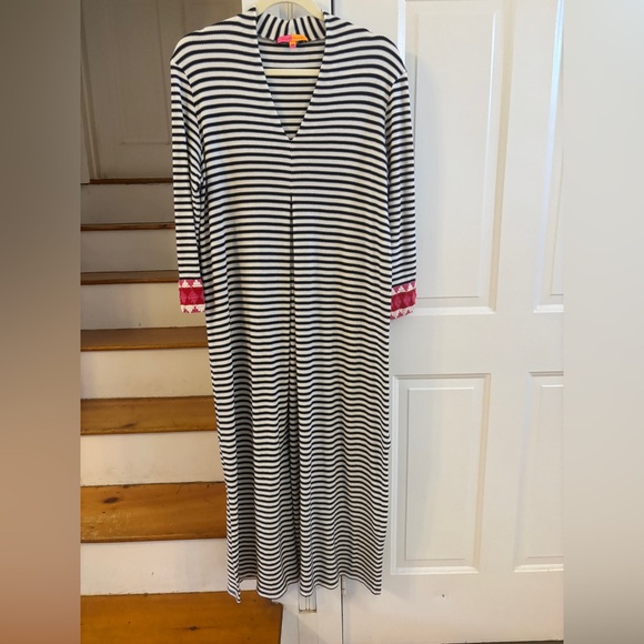 Vilagallo Dresses & Skirts - Vilagallo Designer Dress Blue and White Striped Knit, Size M/L Made In Spain